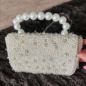Anthropologie Pearl-Embellished Clutch